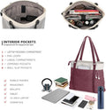 Women Laptop Tote Bag for Work – Lightweight Splice Canvas 15.6 Inch Handbag Purse - VOTVO