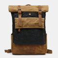 Canvas Leather Backpack Rucksack – Fits 15.6