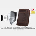 RFID Large Capacity Bifold Wallet for Men – Retro Genuine Leather with 20 Card Slots & Zipper Pockets - VOTVO