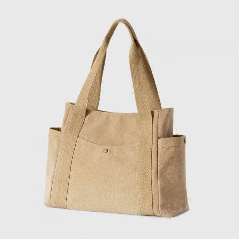Large Capacity Canvas Shoulder Tote Bag – Multi - Pocket Handbag for Shopping, Travel & Everyday Use - VOTVO