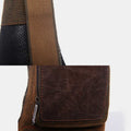 Vintage Canvas Sling Bag for Men - Black & Saddle Brown Crossbody Business Bag - VOTVO