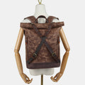 Unisxe Leather Canvas Waxed Backpack Travel Rucksack Waterproof Laptop Bag - VOTVO