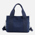 Solid Color Small Tote Triple Compartment Large Crossbody Canvas Purse - VOTVO