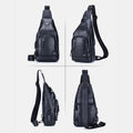 USB Charging Real Leather Sling Bag for Men – Crossbody Shoulder Bag with Adjustable Straps - VOTVO