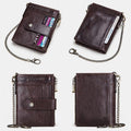 RFID Anti - Theft Large Capacity Genuine Leather Wallet with Chain – Secure & Stylish - VOTVO