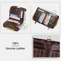 RFID Anti - theft Genuine Leather Multi - slot Bifold Wallet for Men - Stylish Business Wallet - VOTVO