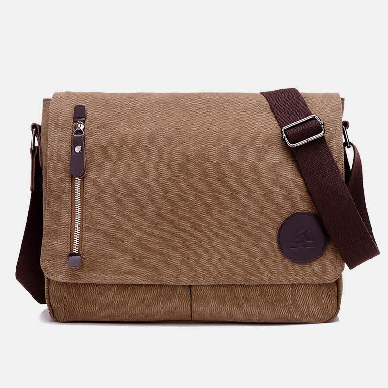 Canvas Messenger Bag for Men Travel Satchel Water Resistant Crossbody Bag - VOTVO