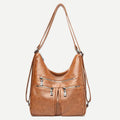 3 - Way Use Backpack Multi - Pocket Leather Zip Crossbody Shoulder Bag - VOTVO