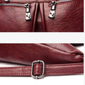 3 - Way Use Backpack Multi - Pocket Leather Zip Crossbody Shoulder Bag - VOTVO