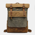 Canvas Leather Backpack Rucksack – Fits 15.6