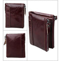Men’s Genuine Leather RFID Wallet – Multi - Card & Coin Pockets, Zipper & Buckle Closure - VOTVO