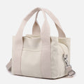 Solid Color Small Tote Triple Compartment Large Crossbody Canvas Purse - VOTVO