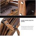 Men’s Genuine Leather RFID Wallet – Multi - Card & Coin Pockets, Zipper & Buckle Closure - VOTVO