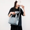 Solid Color Small Tote Triple Compartment Large Crossbody Canvas Purse - VOTVO