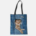 Unisex Cute Pets Print Tote Bag – Reusable Shopping Shoulder Bag for Daily Use - VOTVO