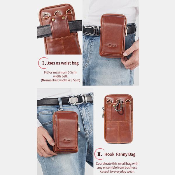 Genuine Leather Waist Bag – Multifunctional Messenger & Shoulder Bag for Men - VOTVO