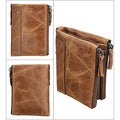 Men’s Genuine Leather RFID Wallet – Multi - Card & Coin Pockets, Zipper & Buckle Closure - VOTVO