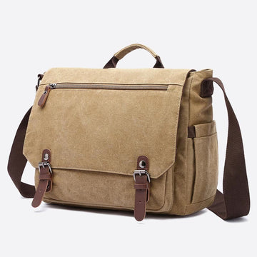Messenger Bag for Men – Portable Large Capacity Canvas Business Briefcase