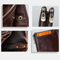 RFID Anti - theft Genuine Leather Multi - slot Bifold Wallet for Men - Stylish Business Wallet - VOTVO