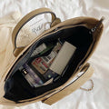 Crossbody Canvas Tote for Women – Chain Strap Bucket Bag - VOTVO
