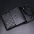 Small Messenger Bag for Men Plaid PU Leather Crossbody Shoulder Bag - VOTVO