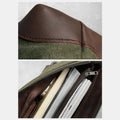 Messenger Bag for Men – Canvas Vintage Crossbody Handbag with Crazy Horse Leather, Casual Business Document Bag - VOTVO