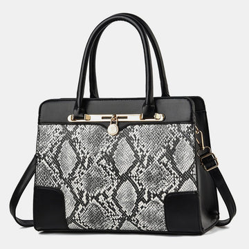 Vintage Women's Top - Handle Satchel Purses Work Tote Shoulder Bag with Long Strap - VOTVO