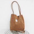 Corduroy Tote Bag for Women – Large Capacity School Shoulder Bag with Magnetic Closure - VOTVO