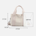Solid Color Small Tote Triple Compartment Large Crossbody Canvas Purse - VOTVO