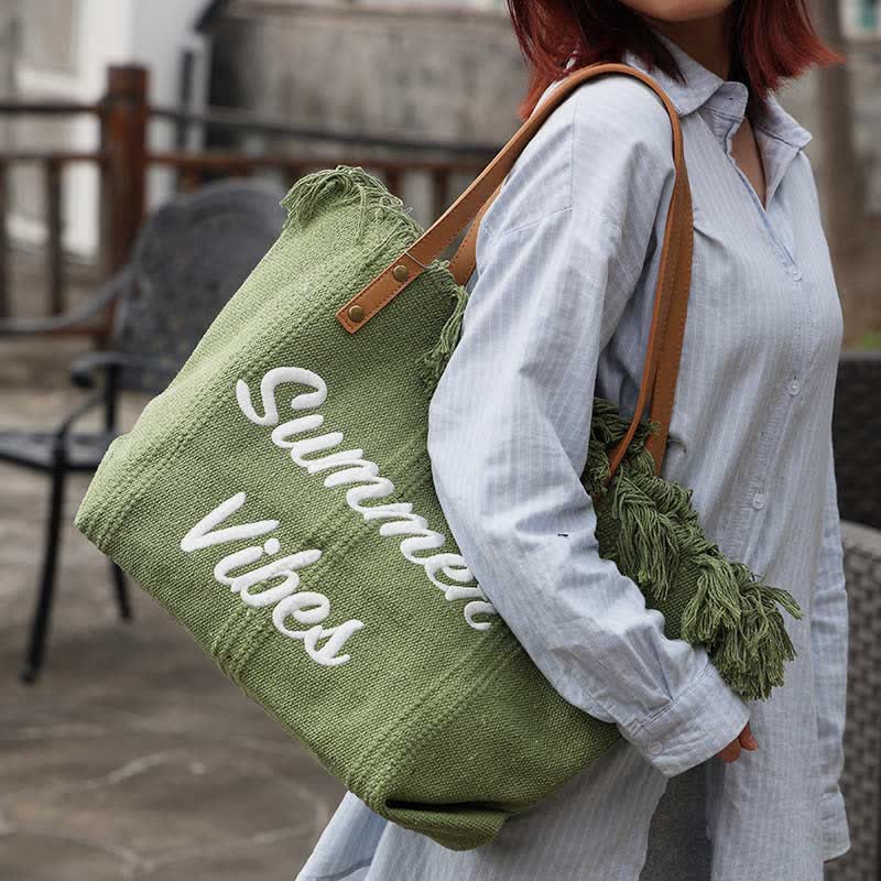 Canvas Tote Bag - Extra Large Summer Shoulder Handbag Purse