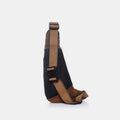 Vintage Canvas Sling Bag for Men - Black & Saddle Brown Crossbody Business Bag - VOTVO