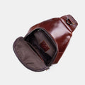 Genuine Leather Sling Chest Bag with Earphone Hole – Stylish & Practical Crossbody Shoulder Bag - VOTVO