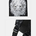 3D Animal Head Studded Leather Backpack – Cool Laptop College Bookbag - VOTVO