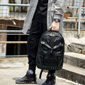 3D Skull Punk Rivet Leather Backpack | Waterproof Embossed Ghost Head Knapsack - VOTVO