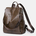 Women’s Leather Convertible Backpack Purse – Anti - Theft Travel Daypack & Shoulder Bag - VOTVO