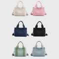 Solid Color Small Tote Triple Compartment Large Crossbody Canvas Purse - VOTVO
