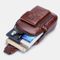Genuine Leather Sling Chest Bag with Earphone Hole – Stylish & Practical Crossbody Shoulder Bag - VOTVO