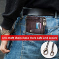 RFID Anti - Theft Large Capacity Genuine Leather Wallet with Chain – Secure & Stylish - VOTVO