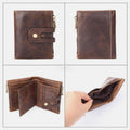 Multifunctional Double Zipper Vintage Wallet – Stylish and Practical - VOTVO