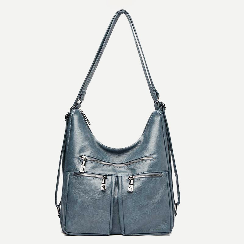 3 - Way Use Backpack Multi - Pocket Leather Zip Crossbody Shoulder Bag - VOTVO
