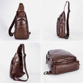 Large Capacity Genuine Leather Sling Bag for Men – Versatile Crossbody Chest Bag - VOTVO