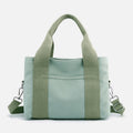 Solid Color Small Tote Triple Compartment Large Crossbody Canvas Purse - VOTVO