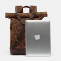 Unisxe Leather Canvas Waxed Backpack Travel Rucksack Waterproof Laptop Bag - VOTVO