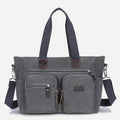Multi - Pocket Canvas Tote Handbag for Women & Men – Retro Laptop Bag with Adjustable Straps - VOTVO