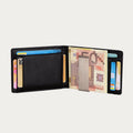 Minimalist Multi - Slot Bifold Card Holder RFID Blocking Wallet with Cash Clip - VOTVO
