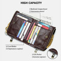 RFID Anti - theft Genuine Leather Multi - slot Bifold Wallet for Men - Stylish Business Wallet - VOTVO