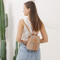 Women’s Straw Backpack – Summer Beach Woven Drawstring Handbag - VOTVO