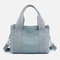 Solid Color Small Tote Triple Compartment Large Crossbody Canvas Purse - VOTVO