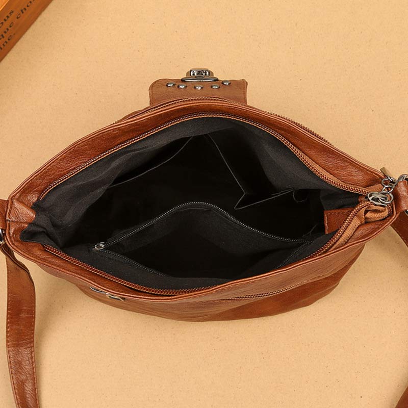 Retro Faux Leather Crossbody Bag for Women – Small Shoulder Purse for Daily Use - VOTVO