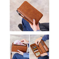 Women's RFID Blocking Zip Around Wallet - Large Long Wristlet Clutch - VOTVO